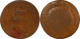 1787 New Jersey Copper. Maris 37-X, W-5145. Rarity-6+. Goiter. VG-10 (PCGS).
143.8 grains. 29.1 mm. There are not many choice examples of Maris 37-X....