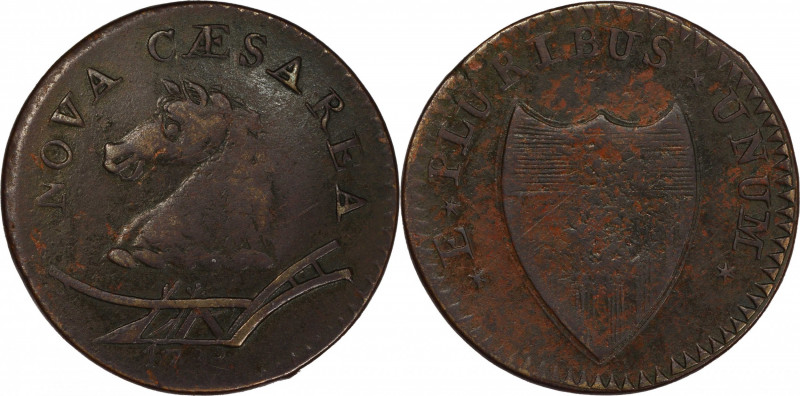 1788 New Jersey Copper. Maris 49-f, W-5470. Rarity-5. Head Left. VF-30 (PCGS).
...