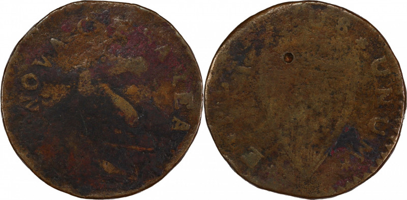 1787 New Jersey Copper. Maris 83-ii, W-5445. Rarity-7-. Good Details--Damage (PC...