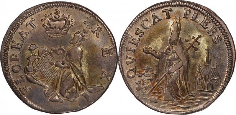 Undated (ca. 1652-1674) St. Patrick Farthing. Martin 1d.1-Ba.11, W-11520. Rarity...