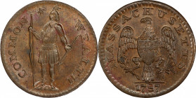 1787 Massachusetts Half Cent. Ryder 4-C, W-5940. Rarity-2. MS-64+ BN (PCGS).
72.6 grains. An absolutely gorgeous coin to serve as a high end example ...