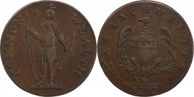 1787 Massachusetts Cent. Ryder 2-C, W-6050. Rarity-4. Arrows in Left Talon. EF-40 (PCGS).
145.3 grains. A solid and attractive example of this scarce...