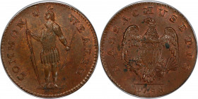 1788 Massachusetts Cent. Ryder 9-M, W-6270. Rarity-5+. Period After MASSACHUSETTS. MS-64 BN (PCGS).
An astonishing piece, this superb and fully lustr...