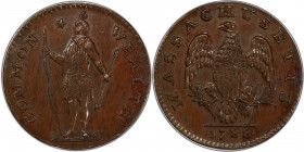 1788 Massachusetts Cent. Ryder 16-M, W-6410. Rarity-5. Period After MASSACHUSETTS. MS-62 BN (PCGS).
A significant high grade example of this rare die...