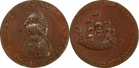 1766 Pitt Halfpenny Token. Betts-519, W-8350. Rarity-3. Copper. MS-64 BN (PCGS).
84.8 grains. 28.1 mm. A gem quality specimen of this classic issue. ...
