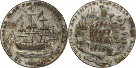 "1778-1779" (ca. 1780) Rhode Island Ship Medal. Betts-563, W-1740var. Wreath Below Ship. Silvered. EF-45 (PCGS).
This is the only silvered Rhode Isla...
