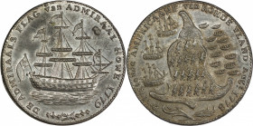 "1778-1779" (ca. 1780) Rhode Island Ship Medal. Betts-563, W-1745. Wreath Below Ship. Pewter. Unc Details--Tooled (PCGS).
135.0 grains. 32.8 mm. A br...