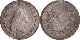 1795 Flowing Hair Silver Dollar. BB-25, B-6. Rarity-3. Three Leaves. EF Details--Graffiti (PCGS).
An exceptionally attractive coin for the assigned g...
