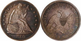 1863 Liberty Seated Silver Dollar. OC-1. Rarity-3-. AU Details--Cleaned (PCGS).
The story of the 1863 mirrors that of most other post-1853 circulatio...