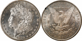 1879-CC GSA Morgan Silver Dollar. Clear CC. MS-63 (NGC).
Frosty and minimally toned in iridescent sandy-silver, both sides of this lovely Choice exam...