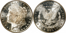 1879-S Morgan Silver Dollar. Reverse of 1878. Top 100 Variety. MS-64 (PCGS). CAC.
Intense frosty-white luster blankets both sides, the surfaces revea...