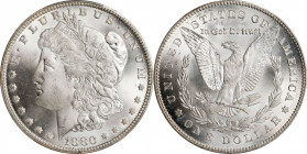1880/79-CC Morgan Silver Dollar. VAM-4. Top 100 Variety. Reverse of 1878. MS-66 (PCGS).
This is a simply beautiful example of this popular overdate f...