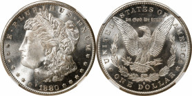 1880-S Morgan Silver Dollar. MS-68 (NGC).
A glorious Superb Gem fit for inclusion in a top flight type or date set. Fully struck and highly lustrous,...