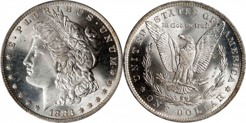 1883-O Morgan Silver Dollar. MS-67 (PCGS). CAC.
This intensely lustrous example...