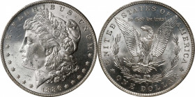 1886-O Morgan Silver Dollar. MS-64 (PCGS).
A brilliant example showing fine eye appeal for its Choice Uncirculated grade. The luster is uniform and s...