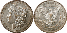 1889-CC Morgan Silver Dollar. EF-45 (PCGS).
Silver-gray surfaces with traces of gold toning on the design high points. Typical wear and scattered mar...