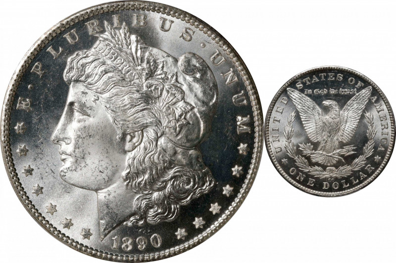 1890-CC Morgan Silver Dollar. MS-65 (PCGS).
Razor sharp striking detail and fro...