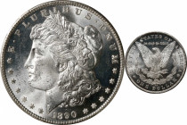 1890-CC Morgan Silver Dollar. MS-65 (PCGS).
Razor sharp striking detail and frosty mint luster greet the viewer from both sides of this brilliant exa...