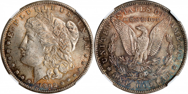 1892-CC Morgan Silver Dollar. MS-63 (NGC).
A sharp and lustrous example with lo...