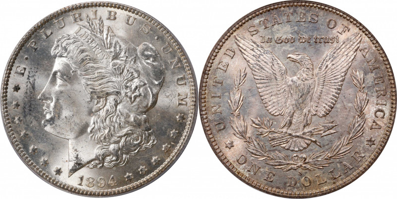 1894-S Morgan Silver Dollar. MS-63 (PCGS).
A boldly impressed example aglow wit...