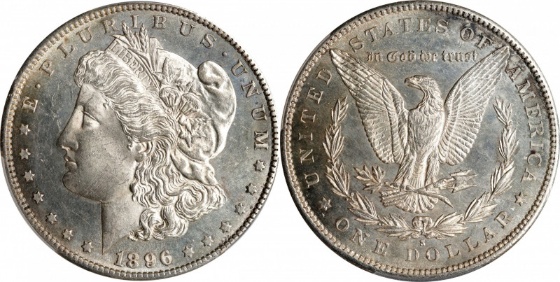 1896-S Morgan Silver Dollar. MS-63 (PCGS).
A smartly impressed example whose si...