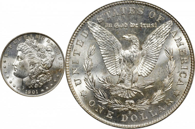 1901-S Morgan Silver Dollar. MS-64 (PCGS). CAC. OGH.
Sharply struck with brilli...