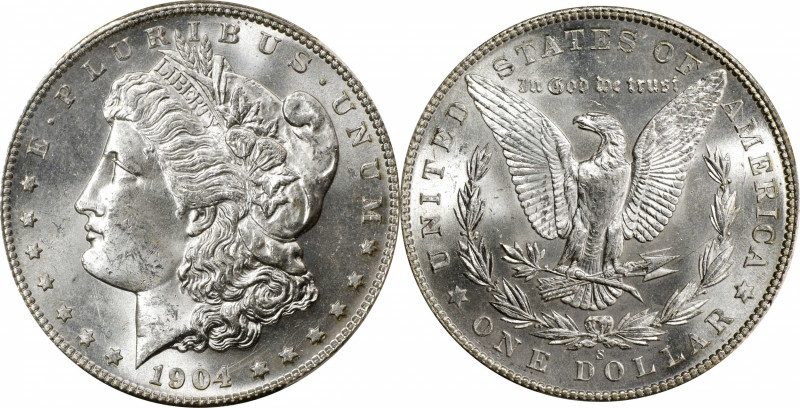 1904-S Morgan Silver Dollar. MS-64 (PCGS). CAC.
Brilliant and beautiful, this d...