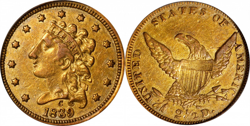 1839-C Classic Head Quarter Eagle. HM-2, Winter-1. Rarity-6. VF-30 (PCGS). OGH....