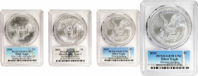 Lot of (3) Silver Eagles. Stack's Bowers Galleries Commemorative Label, Q. David Bowers Signature. Gem Uncirculated (PCGS).
Included are: 2020, New Y...