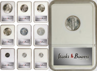 Lot of (8) Experimental NGC Series 7 Slabs.
Included are: 1937 Mercury dime, missing grading label, Mint State; 1942-D Mercury dime, missing grading ...