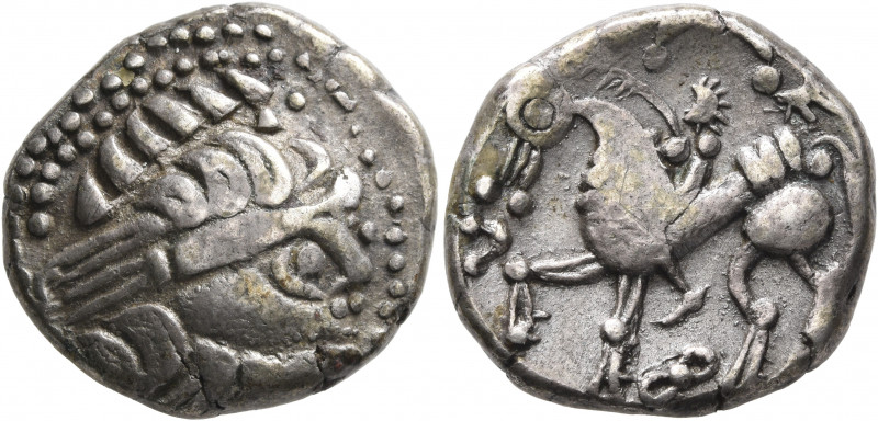 MIDDLE DANUBE. Uncertain tribe. 2nd-1st century BC. Tetradrachm (Silver, 23 mm, ...