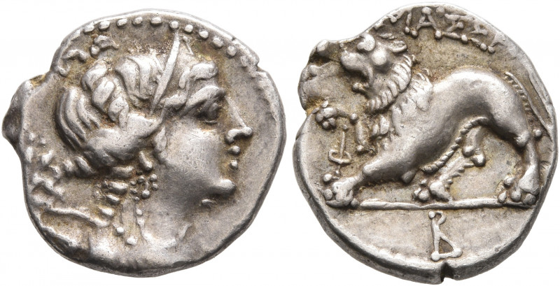 GAUL. Massalia. Circa 125-90 BC. Drachm (Silver, 16 mm, 2.74 g, 5 h). Laureate h...