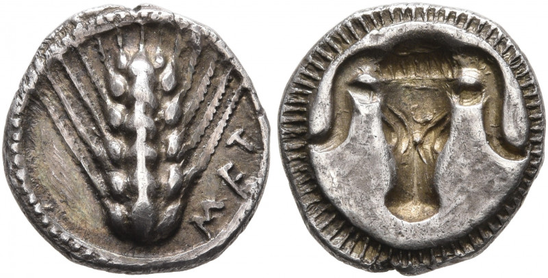 LUCANIA. Metapontion. Circa 470-440 BC. Triobol (Silver, 12 mm, 1.34 g, 6 h). ΜΕ...