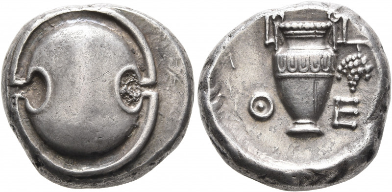 BOEOTIA. Thebes. Circa 425-400 BC. Stater (Silver, 20 mm, 12.07 g, 1 h). Boeotia...