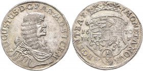 GERMANY. Magdeburg (Erzbistum). August von Sachsen-Weißenfels, 1638-1680. 1/3 Taler 1670 (Silver, 32 mm, 9.59 g, 11 h), Halle AUGUSTUS D G P A A-M D S...