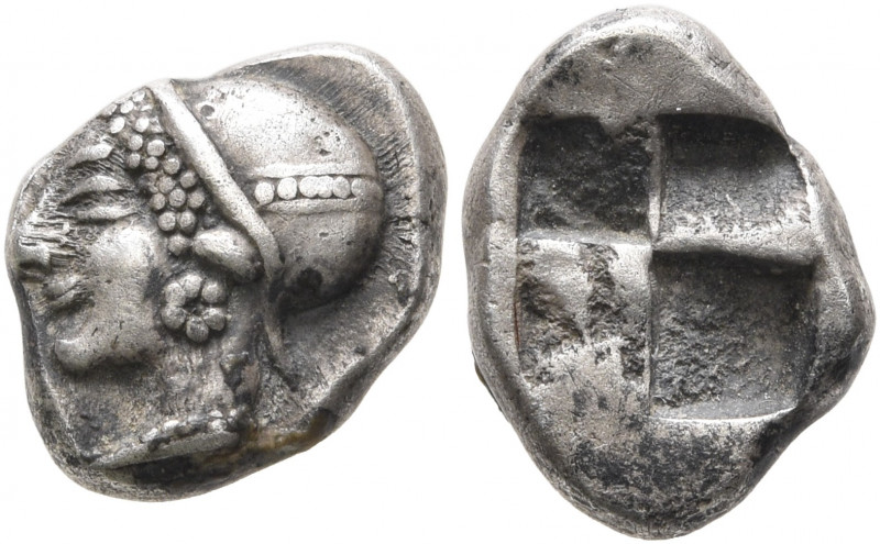 IONIA. Phokaia. Circa 521-478 BC. Diobol (Silver, 11 mm, 1.30 g). Head of a nymp...