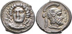CILICIA. Tarsos. Tarkumuwa (Datames), satrap of Cilicia and Cappadocia, 384-361/0 BC. Stater (Silver, 21 mm, 10.75 g, 5 h). Diademed female head facin...