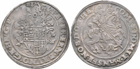 GERMANY. Mansfeld-vorderortische Linie zu Friedeburg. Peter Ernst I, Bruno II, Gebhard VIII and Johann Georg IV, 1587-1601. Taler 1590 (Silver, 41 mm,...