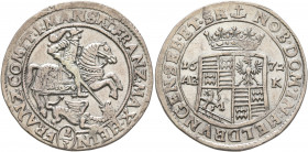 GERMANY. Mansfeld-vorderortische Linie zu Bornstedt. Franz Maximilian und Heinrich Franz, 1644-1692. 1/3 Taler 1672 (Silver, 32 mm, 9.62 g, 2 h), Eisl...