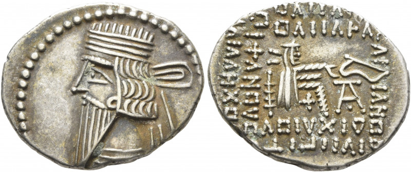 KINGS OF PARTHIA. Pakoros I, circa 78-120. Drachm (Silver, 21 mm, 3.75 g, 12 h),...