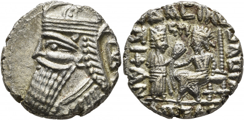 KINGS OF PARTHIA. Vologases IV, circa 147-191. Tetradrachm (Billon, 26 mm, 13.21...
