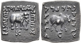 BAKTRIA, Greco-Baktrian Kingdom. Apollodotos I, circa 174-165 BC. Drachm (Silver, 15x15 mm, 2.36 g, 12 h), Indian standard, uncertain mint in Paropami...