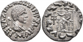 BAKTRIA, Indo-Greek Kingdom. Hermaios, circa 105-90 BC. Drachm (Silver, 16 mm, 2.10 g, 12 h), posthumous issue struck by Indo-Skythians, uncertain min...