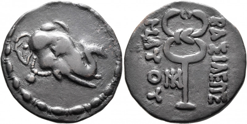 INDO-SKYTHIANS. Maues, circa 125-85 BC. AE (Bronze, 27 mm, 10.16 g, 12 h), Taxil...
