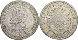 GERMANY. Passau. Johann Philipp von Lamberg, 1689-1712. Taler 1696 (Silver, 43 mm, 29.23 g, 12 h), Augsburg. IOANNES PHILIPP D G EP PATAVIENS Bust of ...