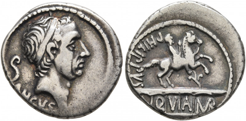 L. Marcius Philippus, 57 BC. Denarius (Silver, 18 mm, 3.51 g, 6 h), Rome. ANCVS ...