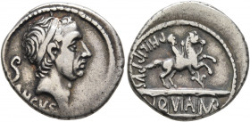 L. Marcius Philippus, 57 BC. Denarius (Silver, 18 mm, 3.51 g, 6 h), Rome. ANCVS Diademed head of Ancus Marcius to right; behind, lituus. Rev. PHILIPPV...