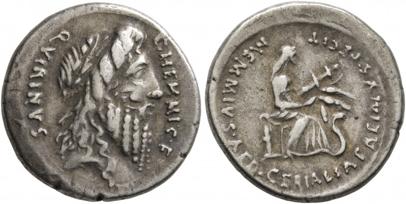 C. Memmius C.f, 56 BC. Denarius (Silver, 18 mm, 3.78 g, 2 h), Rome. C•MEMMI•C•F ...