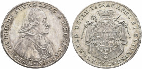 GERMANY. Passau. Josef Franz Anton von Auersperg, 1783-1795. Konventionstaler 1792 (Silver, 41 mm, 28.01 g, 12 h), München. ✱IOSEPH EX PRIN DE AVERSBE...