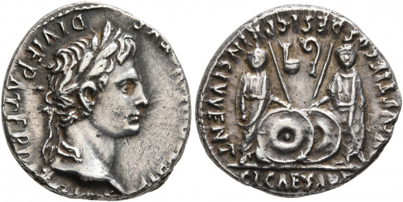 Augustus, 27 BC-AD 14. Denarius (Silver, 19 mm, 3.85 g, 4 h), Lugdunum, 2 BC-AD ...